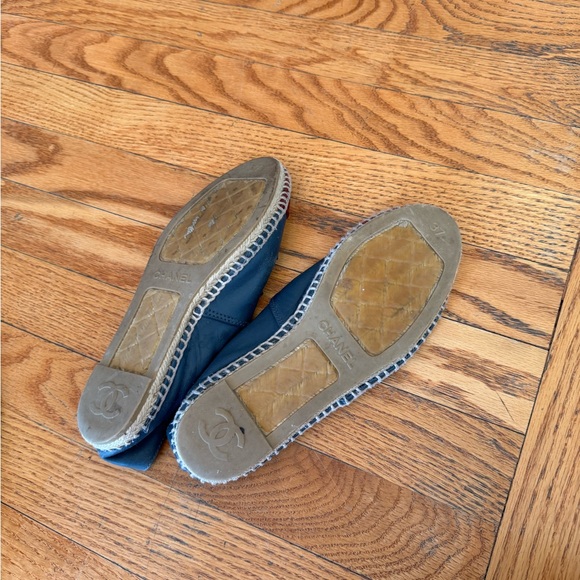 Auth Chanel Lambskin Leather Espadrilles Size 37 - Picture 4 of 6